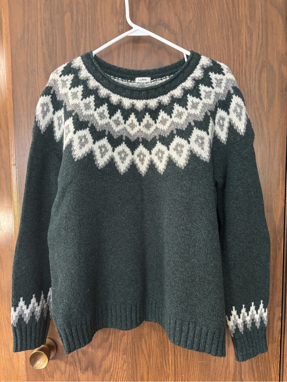 LL Bean Fair Isle Lambs Wool Sweater